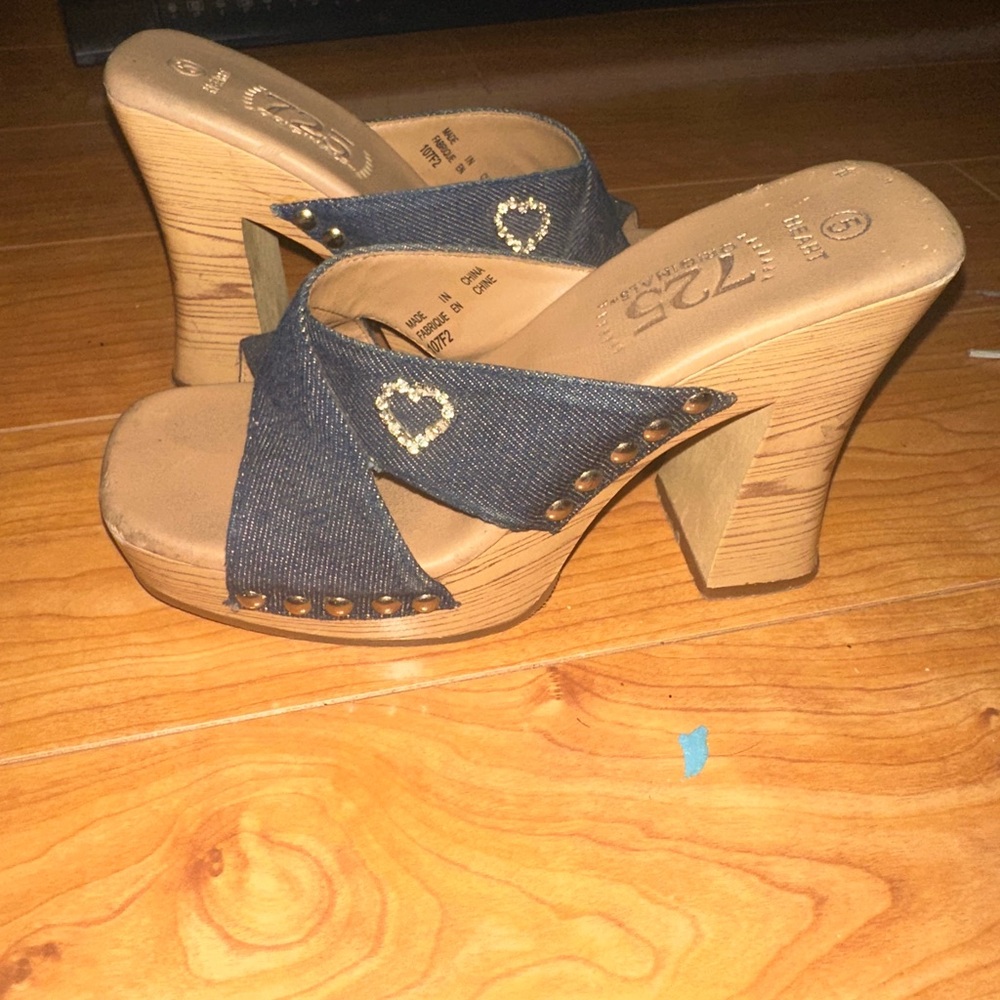 y2k platform wood sandals